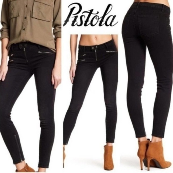 Pistola Zippered Ankle Moto Jeans Size 32 Style# P6290 - Picture 1 of 11